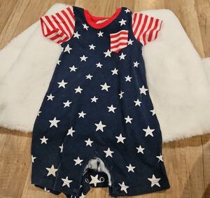 Navy Blue Star-Patterned Kids Bodysuit